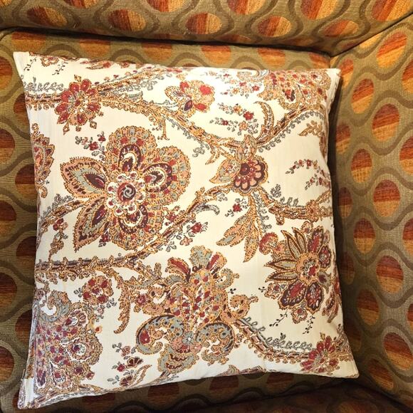 Pottery Barn Down pillow and cotton floral print throw pillow and case. 18×18 - Picture 1 of 5
